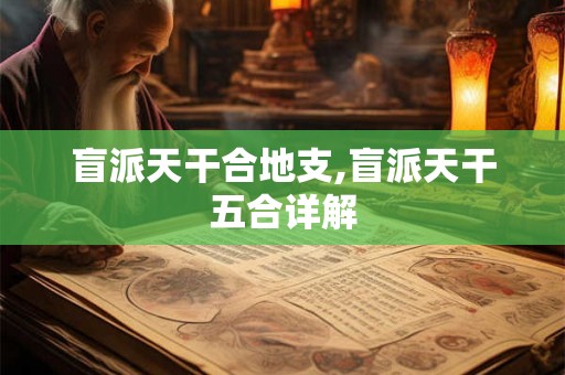 盲派天干合地支,盲派天干五合详解