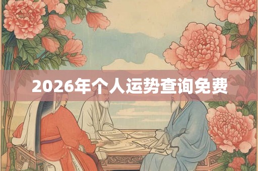 2026年个人运势查询免费