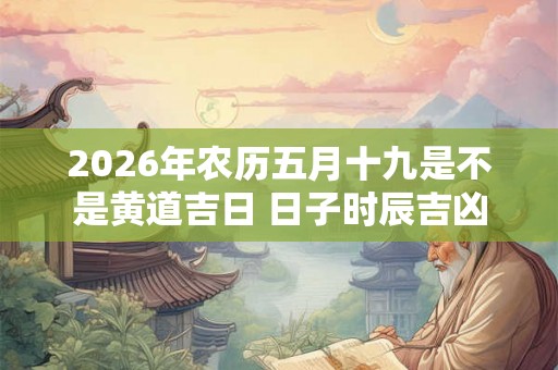 2026年农历五月十九是不是黄道吉日 日子时辰吉凶