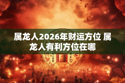 属龙人2026年财运方位 属龙人有利方位在哪