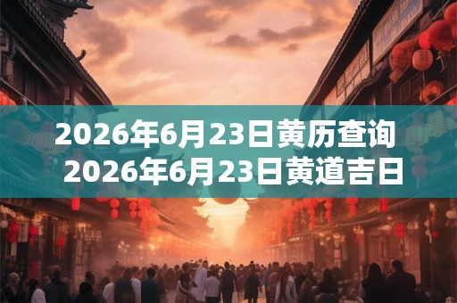 2026年6月23日黄历查询  2026年6月23日黄道吉日一览表