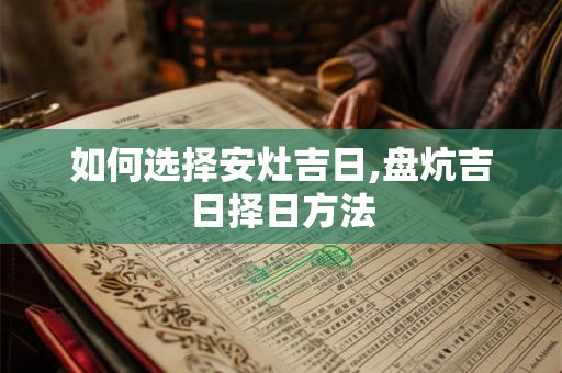 如何选择安灶吉日,盘炕吉日择日方法