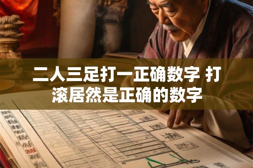 二人三足打一正确数字 打滚居然是正确的数字