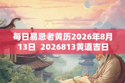每日易忌老黄历2026年8月13日  2026813黄道吉日