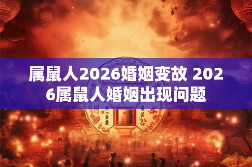 属鼠人2026婚姻变故 2026属鼠人婚姻出现问题