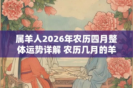 属羊人2026年农历四月整体运势详解 农历几月的羊有福