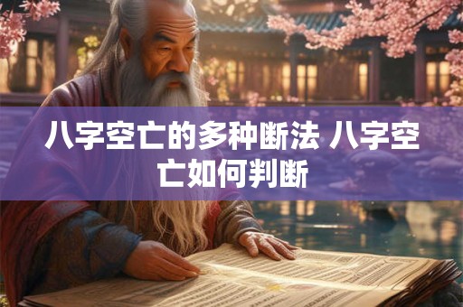 八字空亡的多种断法 八字空亡如何判断