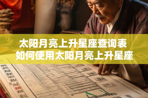 太阳月亮上升星座查询表 如何使用太阳月亮上升星座查询表