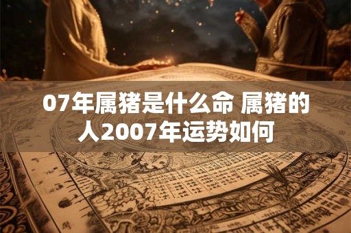 07年属猪是什么命 属猪的人2007年运势如何