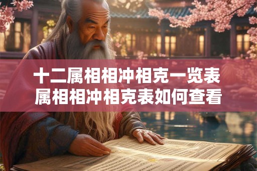 十二属相相冲相克一览表 属相相冲相克表如何查看