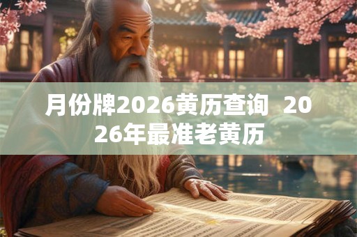 月份牌2026黄历查询 2026年最准老黄历 月份牌2026黄历查询 2026年最准老黄历