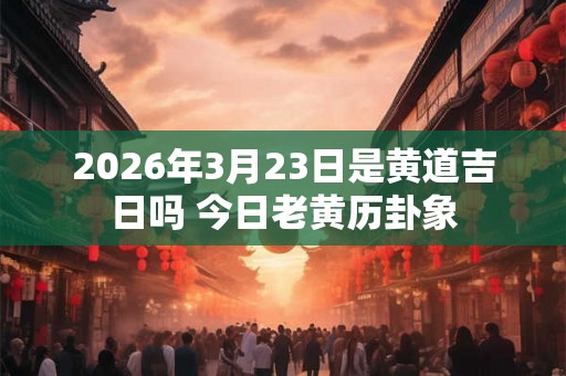2026年3月23日是黄道吉日吗 今日老黄历卦象
