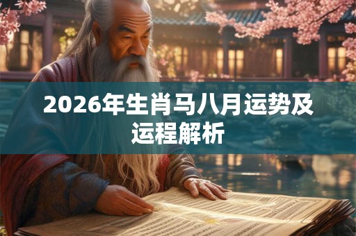 2026年生肖马八月运势及运程解析