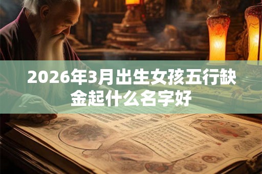 2026年3月出生女孩五行缺金起什么名字好