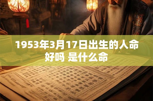 1953年3月17日出生的人命好吗 是什么命