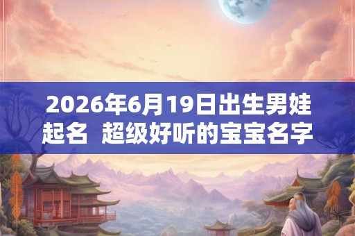 2026年6月19日出生男娃起名  超级好听的宝宝名字
