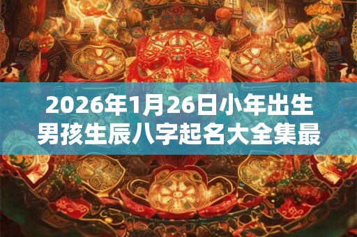 2026年1月26日小年出生男孩生辰八字起名大全集最新