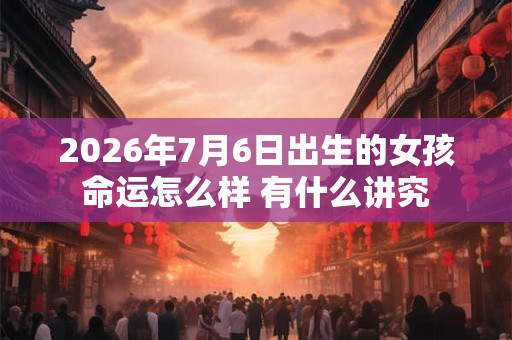 2026年7月6日出生的女孩命运怎么样 有什么讲究