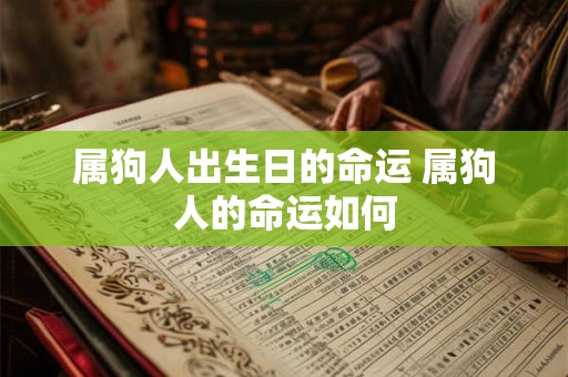 属狗人出生日的命运 属狗人的命运如何