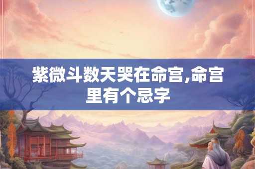 紫微斗数天哭在命宫,命宫里有个忌字