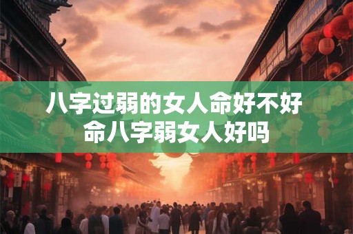 八字过弱的女人命好不好 命八字弱女人好吗