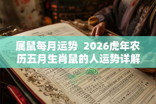 属鼠每月运势 2026虎年农历五月生肖鼠的人运势详解 属鼠每月运势 2026虎年农历五月生肖鼠的人运势详解