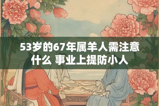 53岁的67年属羊人需注意什么 事业上提防小人