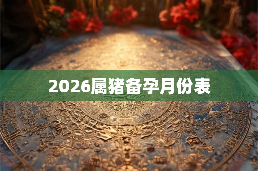 2026属猪备孕月份表