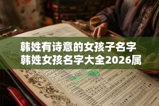 韩姓有诗意的女孩子名字  韩姓女孩名字大全2026属兔