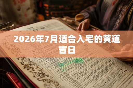 2026年7月适合入宅的黄道吉日