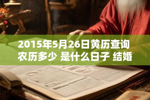 2015年5月26日黄历查询 农历多少 是什么日子 结婚吉时 2015年5月26日黄历查询 农历多少 是什么日子 结婚吉时