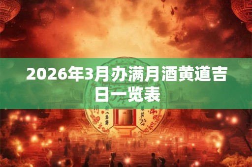2026年3月办满月酒黄道吉日一览表 2026年3月办满月酒黄道吉日一览表