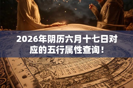 2026年阴历六月十七日对应的五行属性查询！