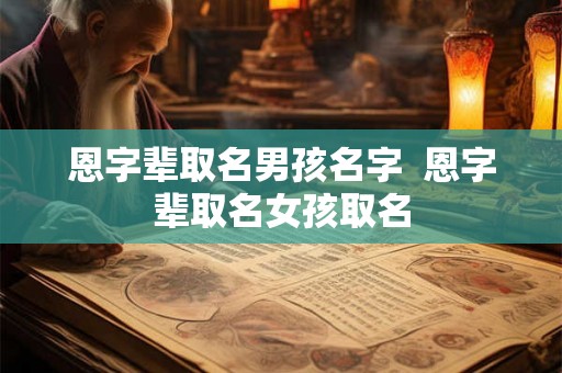 恩字辈取名男孩名字  恩字辈取名女孩取名