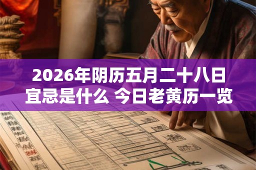 2026年阴历五月二十八日宜忌是什么 今日老黄历一览表