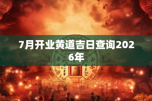 7月开业黄道吉日查询2026年
