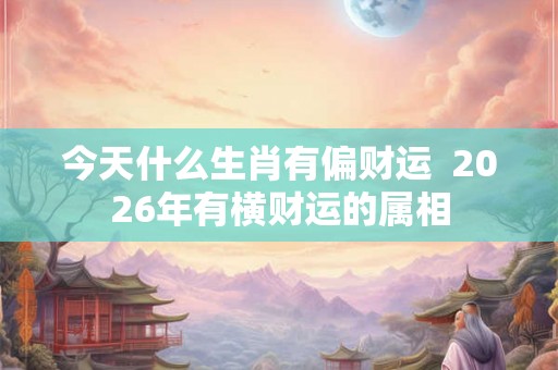 今天什么生肖有偏财运  2026年有横财运的属相