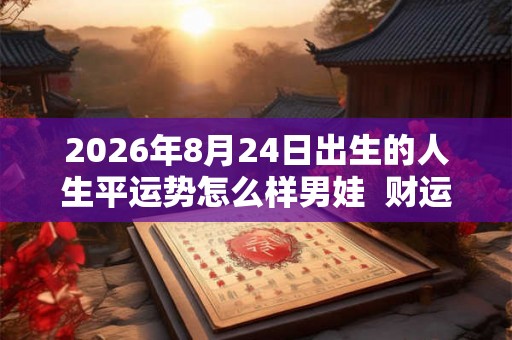 2026年8月24日出生的人生平运势怎么样男娃  财运如何