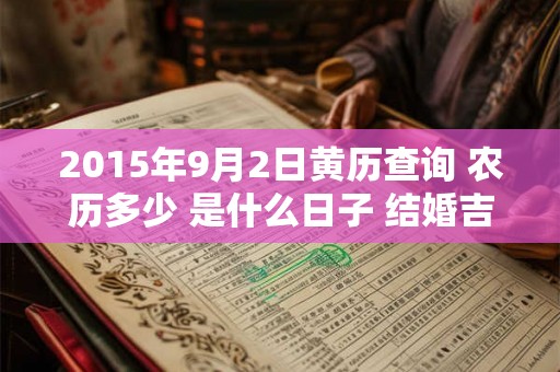 2015年9月2日黄历查询 农历多少 是什么日子 结婚吉时