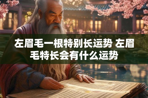 左眉毛一根特别长运势 左眉毛特长会有什么运势