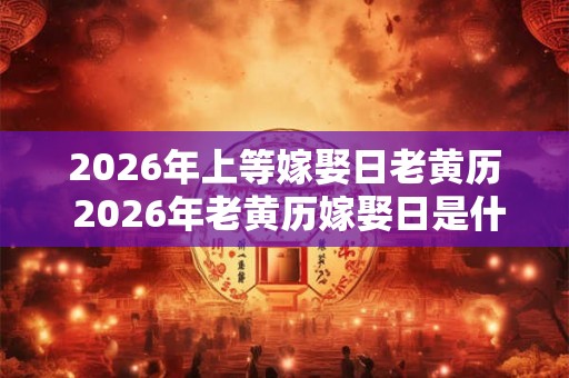 2026年上等嫁娶日老黄历 2026年老黄历嫁娶日是什么