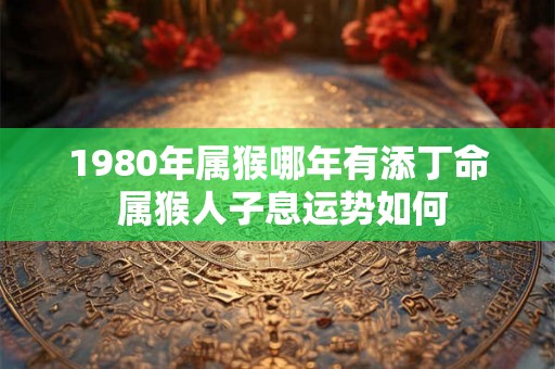 1980年属猴哪年有添丁命 属猴人子息运势如何