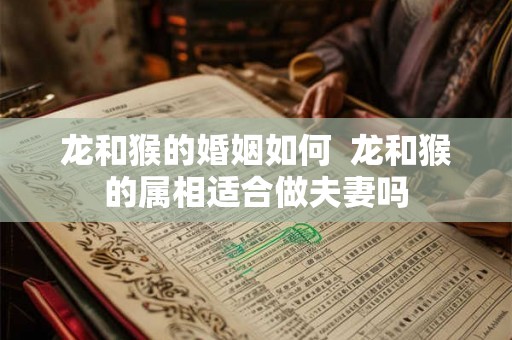 龙和猴的婚姻如何  龙和猴的属相适合做夫妻吗