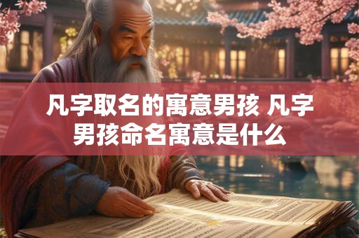 凡字取名的寓意男孩 凡字男孩命名寓意是什么