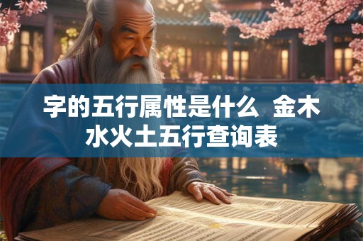 字的五行属性是什么  金木水火土五行查询表