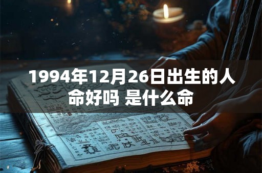 1994年12月26日出生的人命好吗 是什么命
