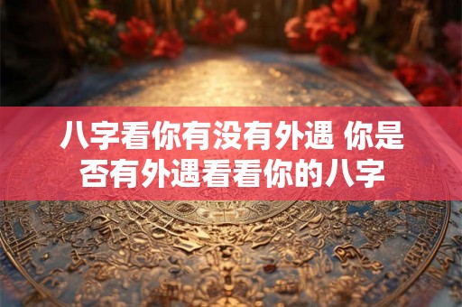 八字看你有没有外遇 你是否有外遇看看你的八字