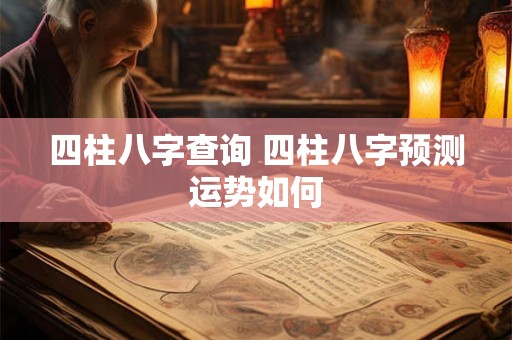 四柱八字查询 四柱八字预测运势如何