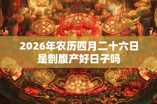 2026年农历四月二十六日是剖腹产好日子吗