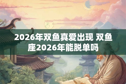 2026年双鱼真爱出现 双鱼座2026年能脱单吗